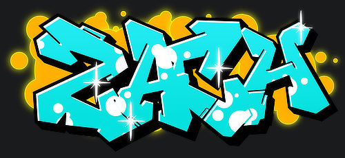 Zach Name Logo Graffiti Text Graphic